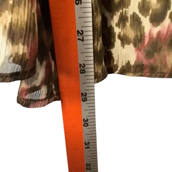 Lane Bryant 18/20 Animal Print Swim V-Neck Coverup Gold Sequin Trim Beach Pool - Picture 4 of 6